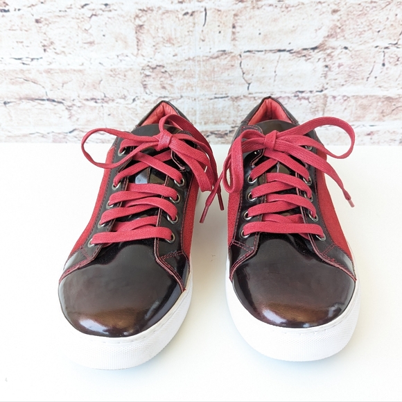 BADGELY MISCHKA LOCKHART PATENT LOW-TOP SNEAKER RED - Picture 3 of 9